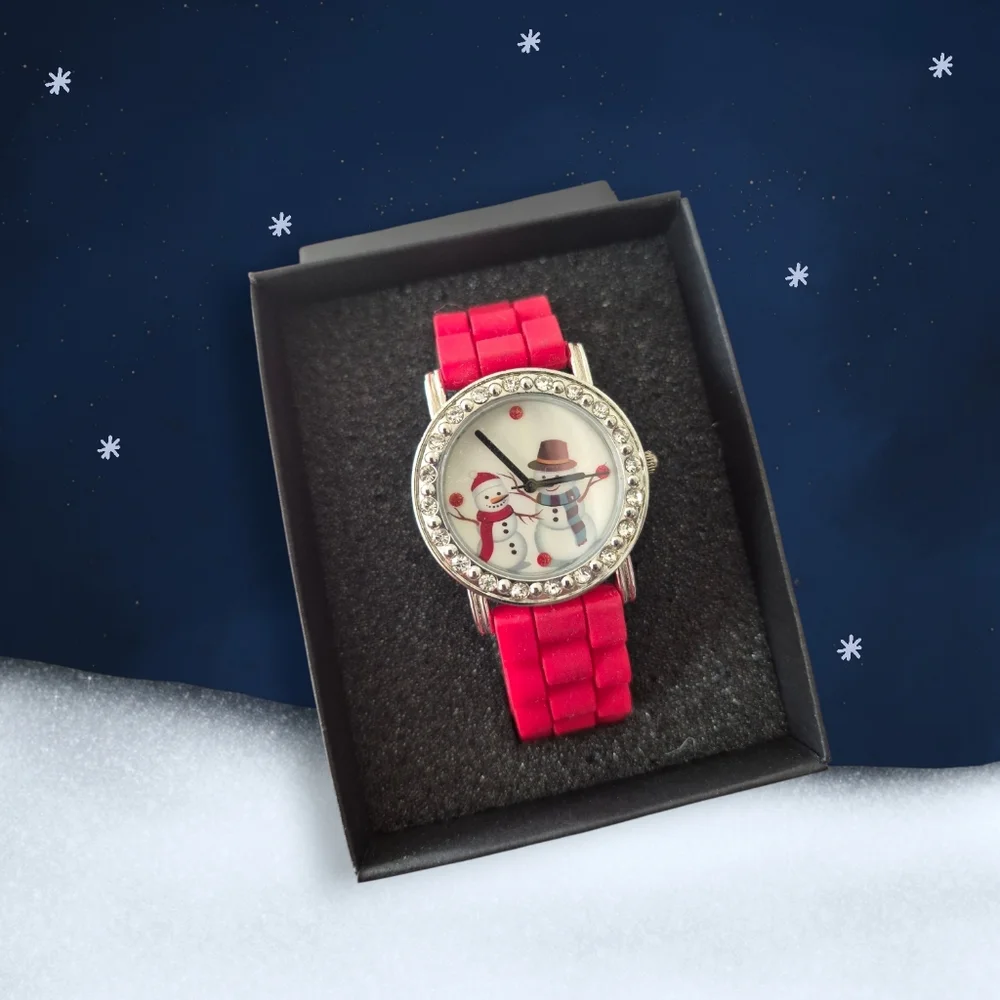 Snowman Wristwatch -Red